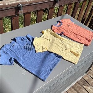 🍄Size 7 PEKKLE boys short sleeve shirts X three NWOT blue yellow orange